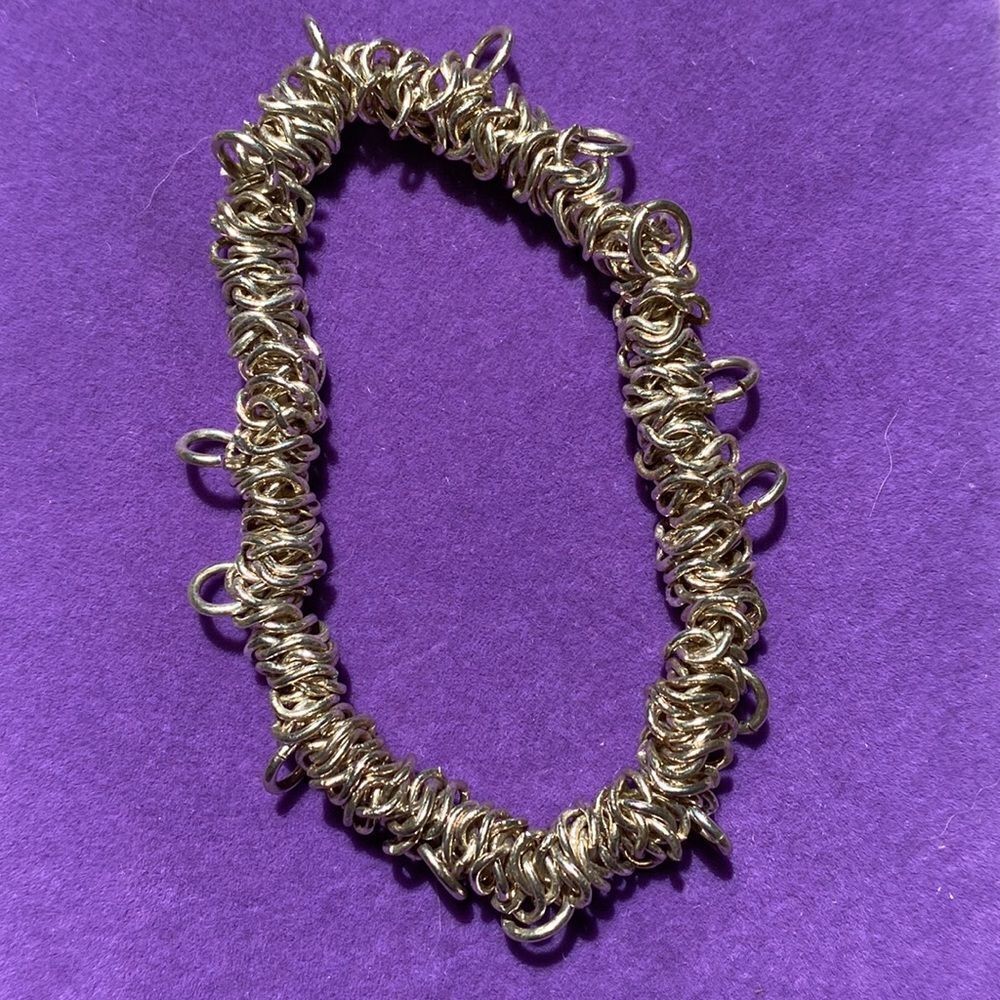💛 925 Plated Handmade Vintage Stretchy Charm Bracelet